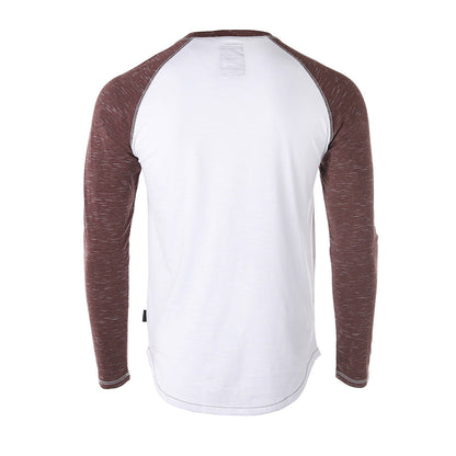 ZIMEGO Men's Long Sleeve Athletic Stripes Arm Contrast Raglan Henley - ZGLS555-3