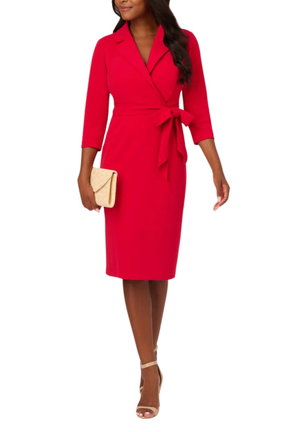 Adianna Papell wrap front crepe sheath dress-1