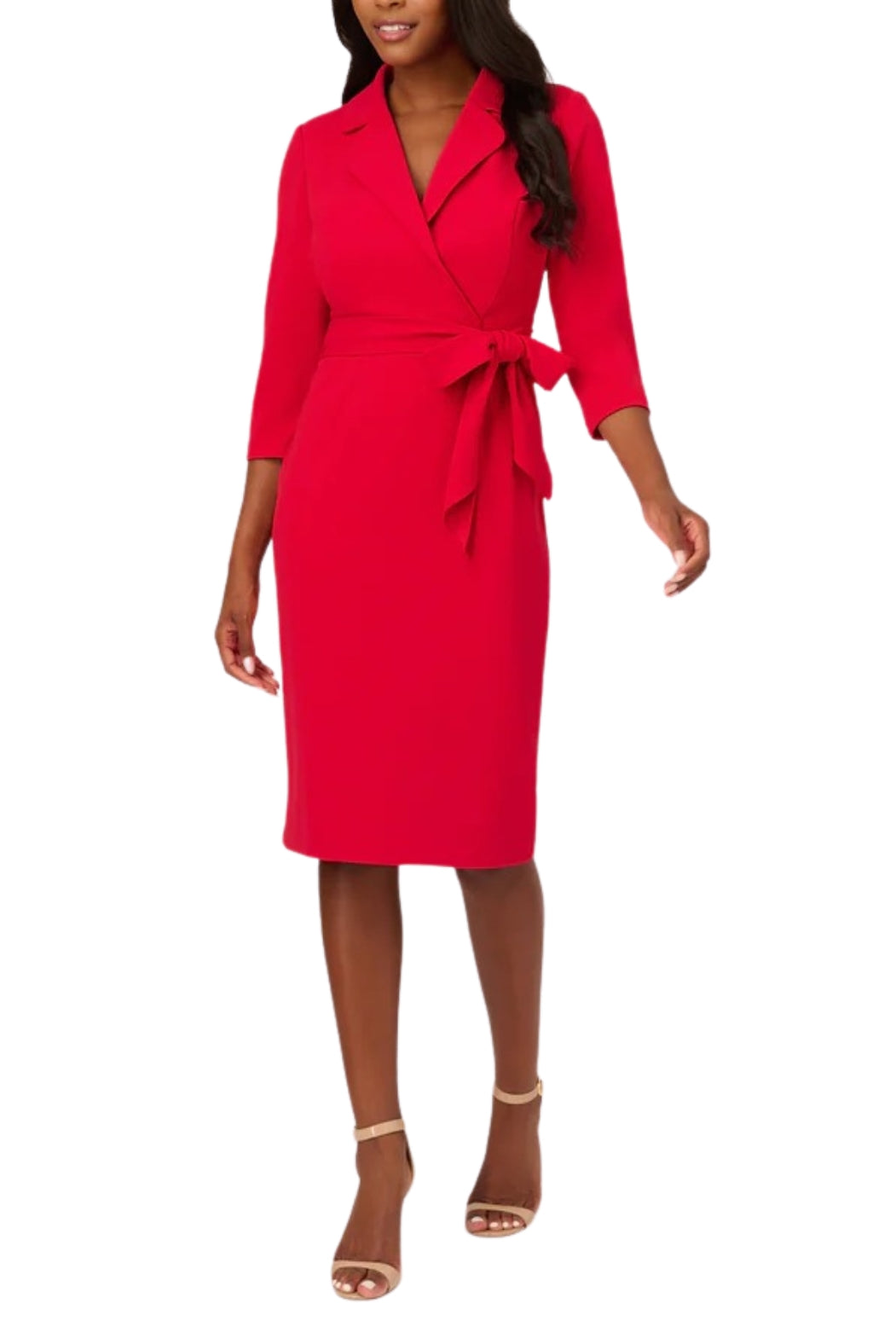 Adianna Papell wrap front crepe sheath dress-0