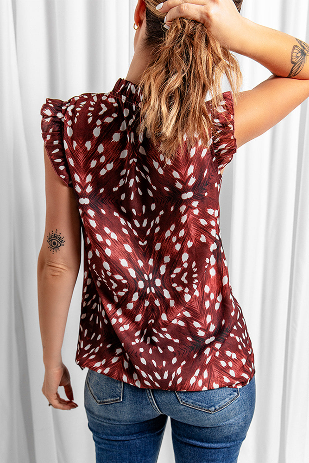 Buy Sleeveless Ruffle top Printed Ruffle Styles