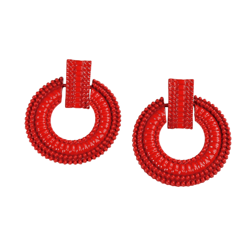 Red Hoop Earrings