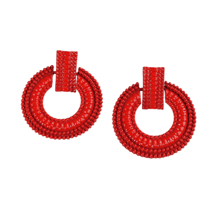 Red Hoop Earrings