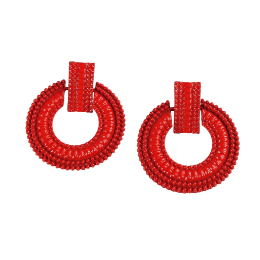 Red Hoop Earrings