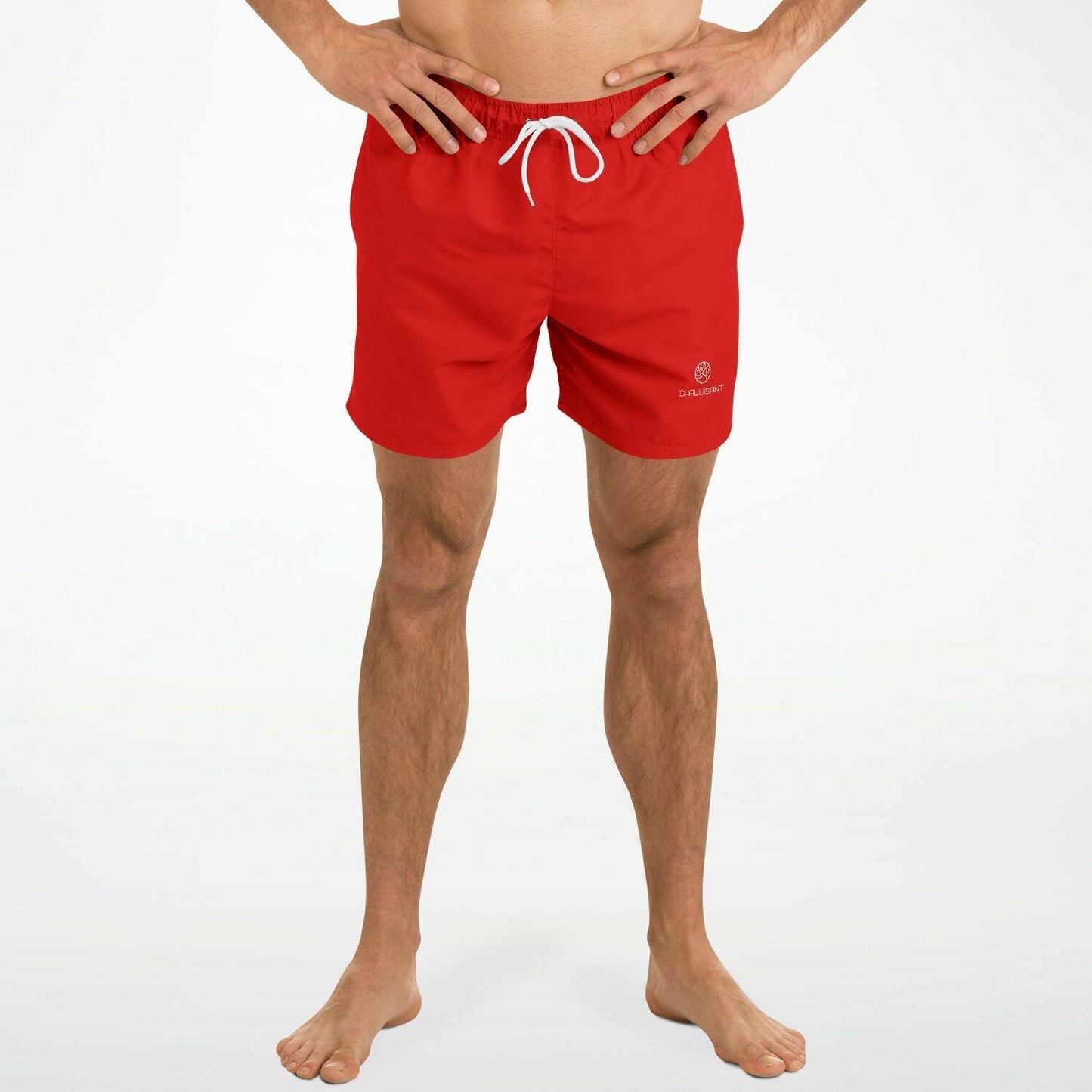 Fiery Red 5.5" Men Swim Shorts-4