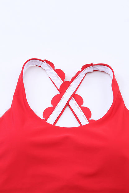 Women's Crisscross Scoop Neck Swim Tops