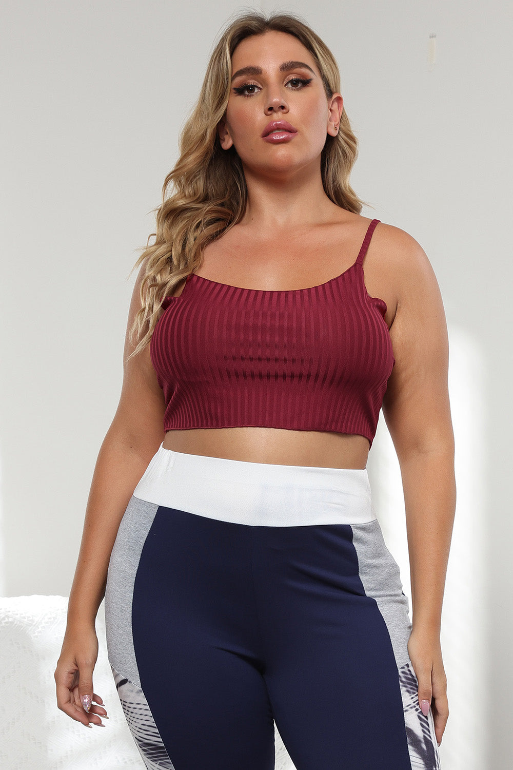 Trendy Ribbed Spaghetti Strap Top | All Red Event