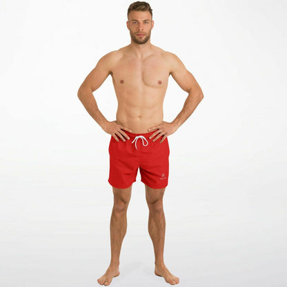 Fiery Red 5.5" Men Swim Shorts-2