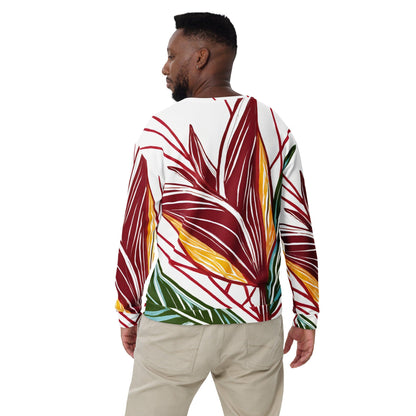 Graphic Sweatshirt for Men, Colorful Floral Lines-1