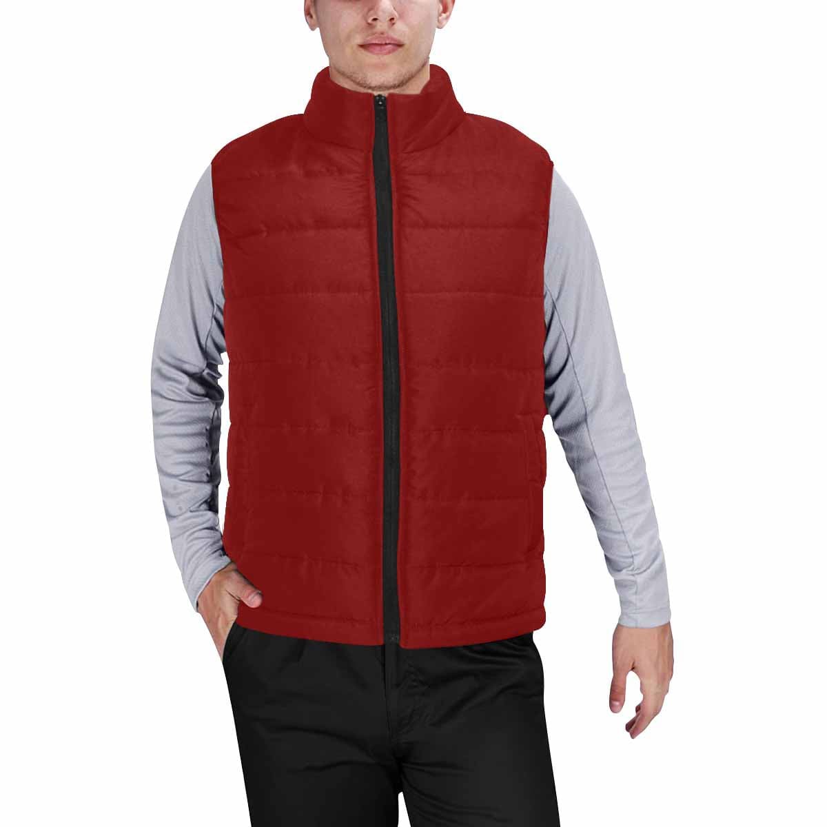 Maroon Red Mens Padded Vest