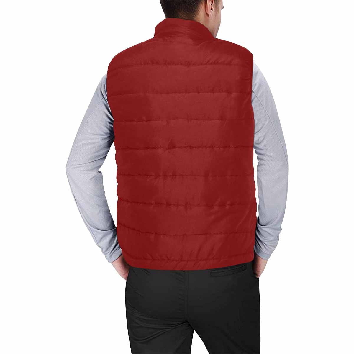 Maroon Red Mens Padded Vest-1