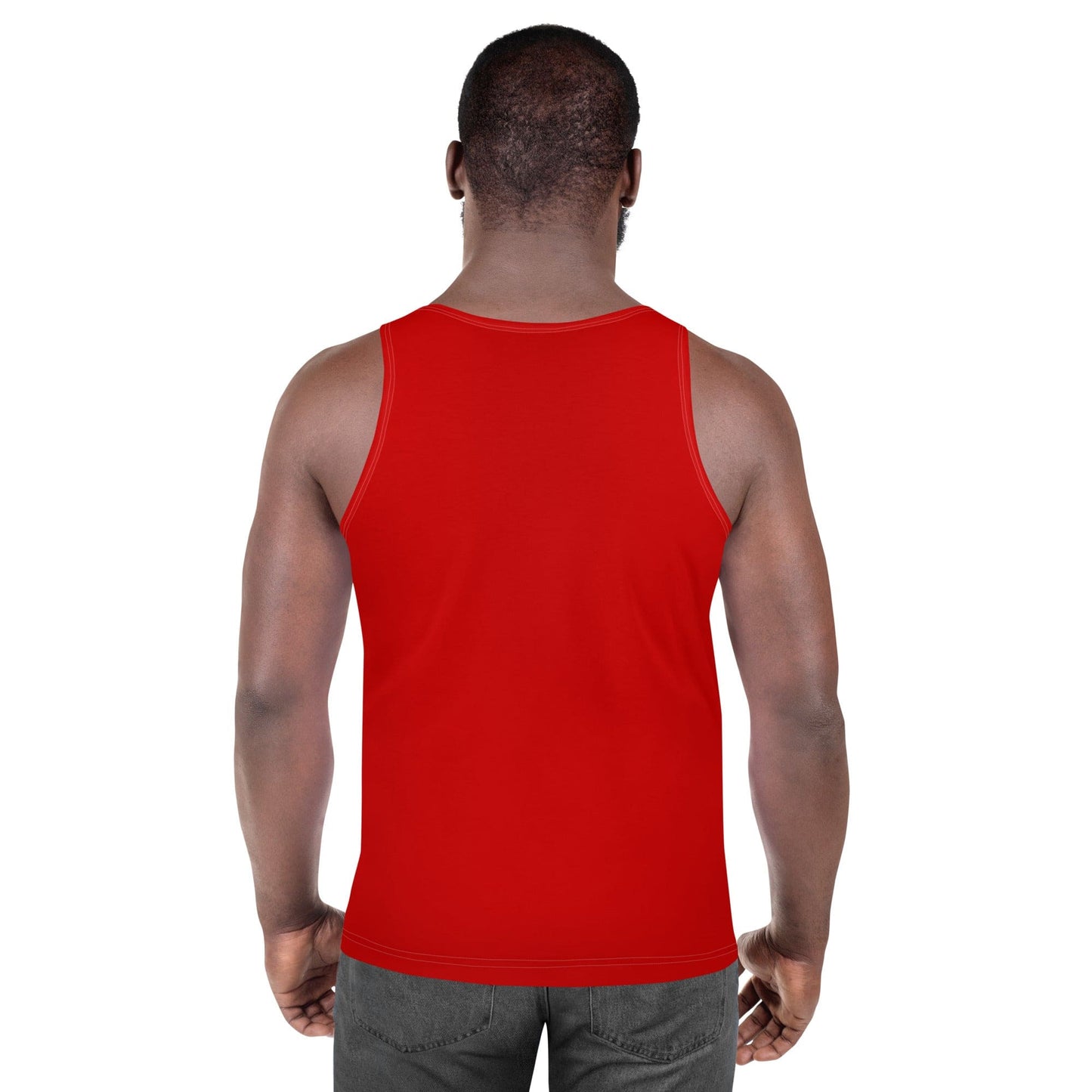 Mens Stretch Fit Tank Top, Red-3