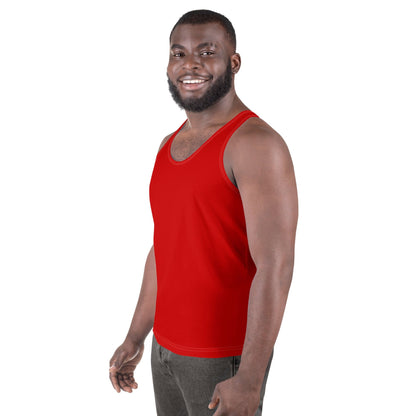 Mens Stretch Fit Tank Top, Red-1