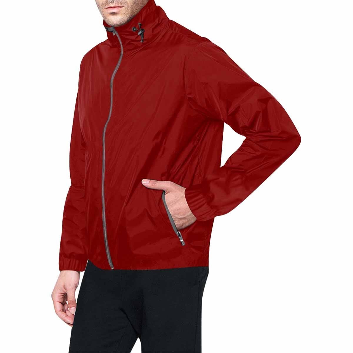 Maroon Red Hooded Windbreaker Jacket - Men / Women-1