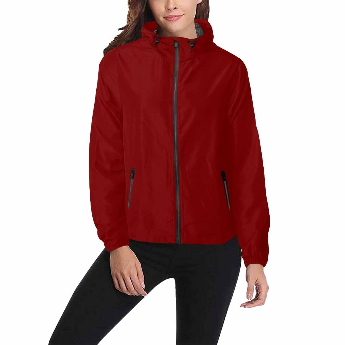 Maroon Red Hooded Windbreaker Jacket - Men / Women-3