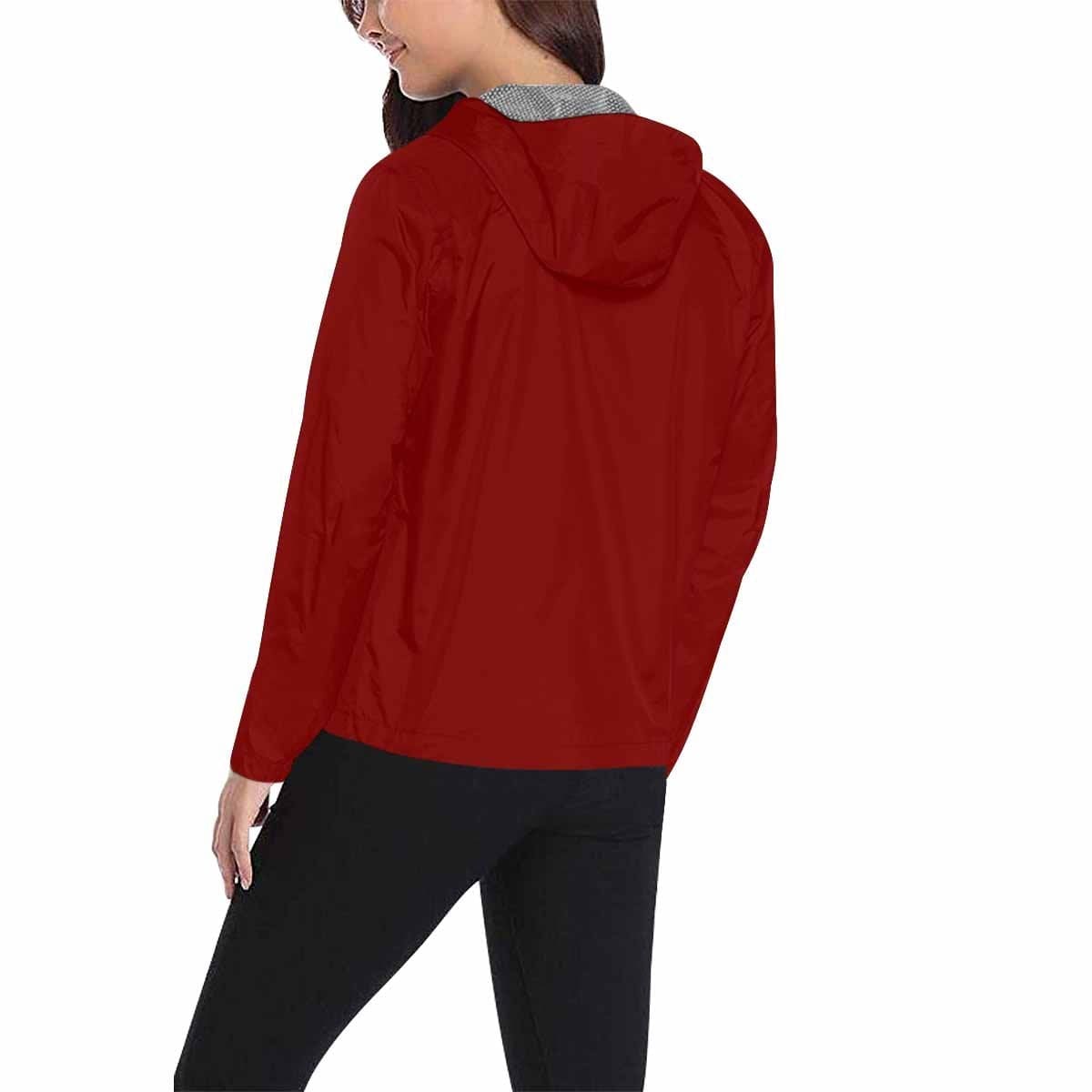 Maroon Red Hooded Windbreaker Jacket - Men / Women-4