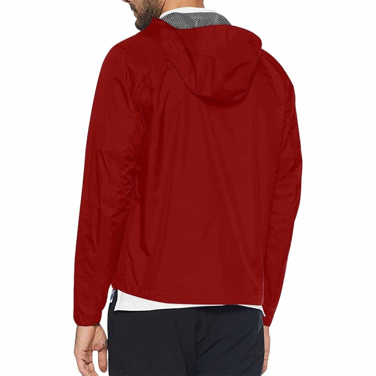 Maroon Red Hooded Windbreaker Jacket - Men / Women-2