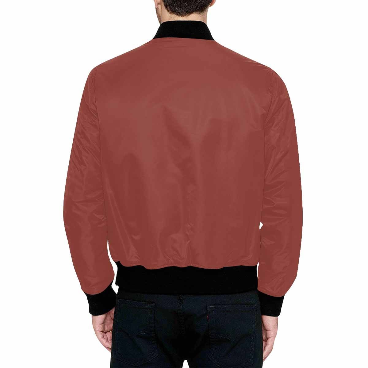 Bomber Jacket for Men, Cognac Red and Black-1