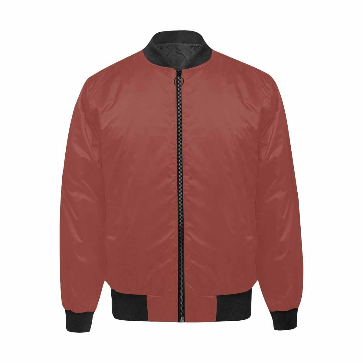 Bomber Jacket for Men, Cognac Red and Black-2