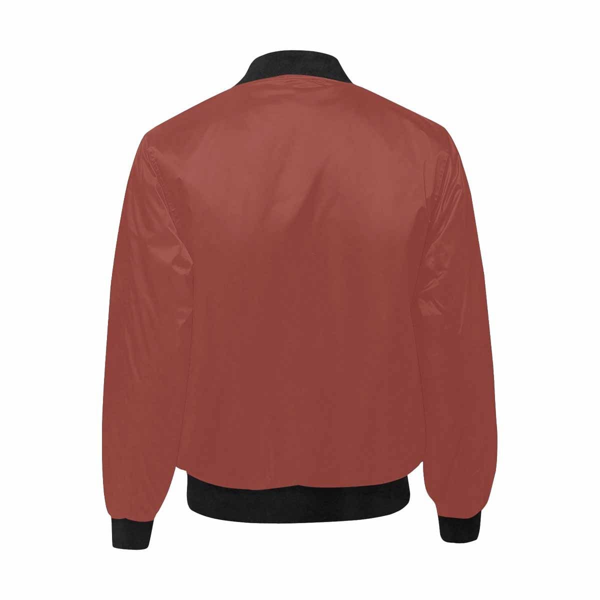 Bomber Jacket for Men, Cognac Red and Black-3