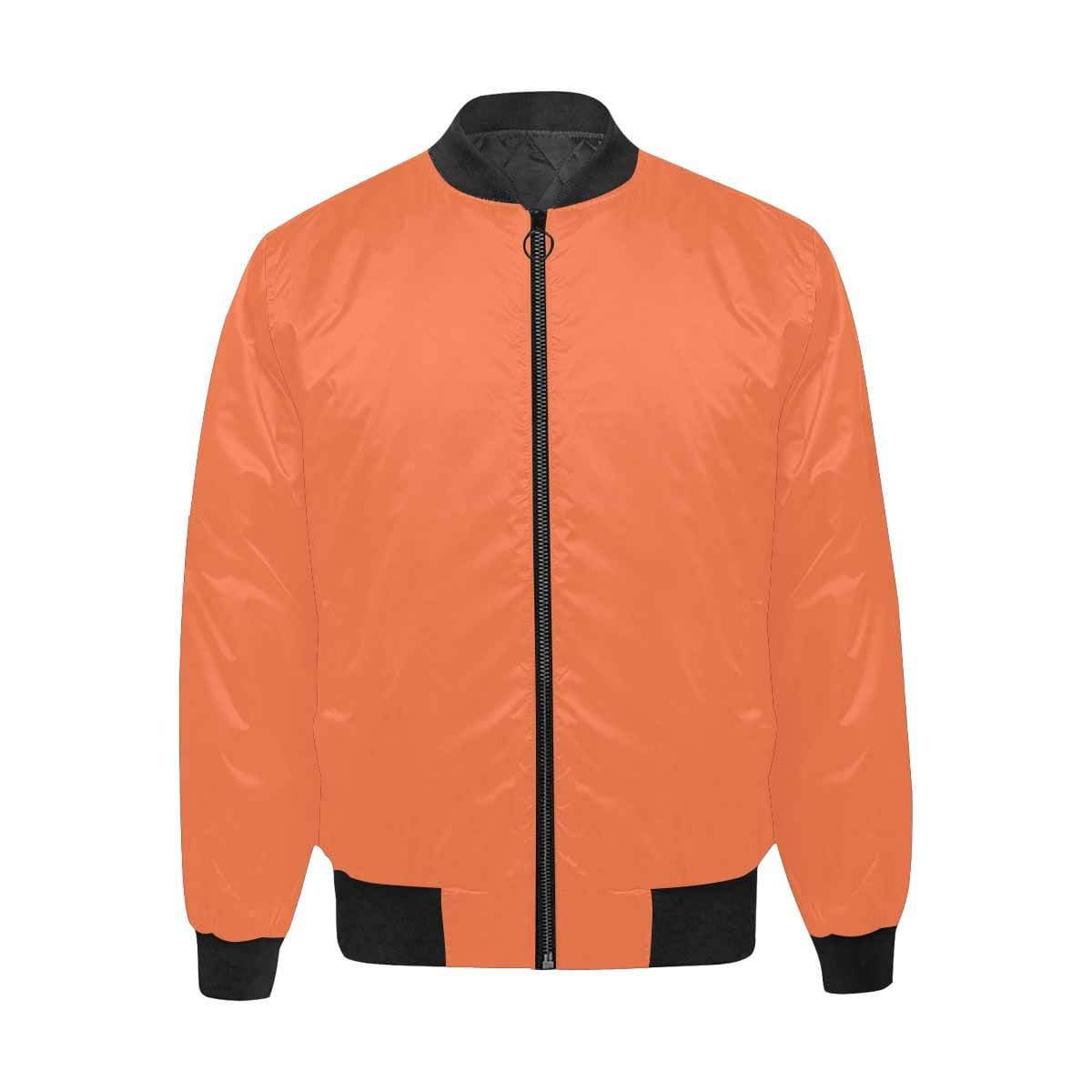 Mens Jacket, Coral Red and Black Bomber Jacket-2