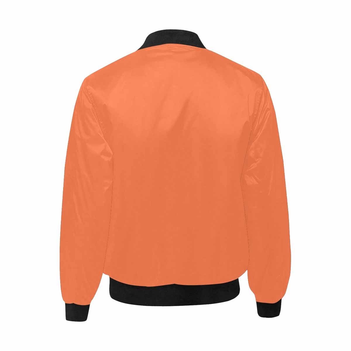 Mens Jacket, Coral Red and Black Bomber Jacket-3