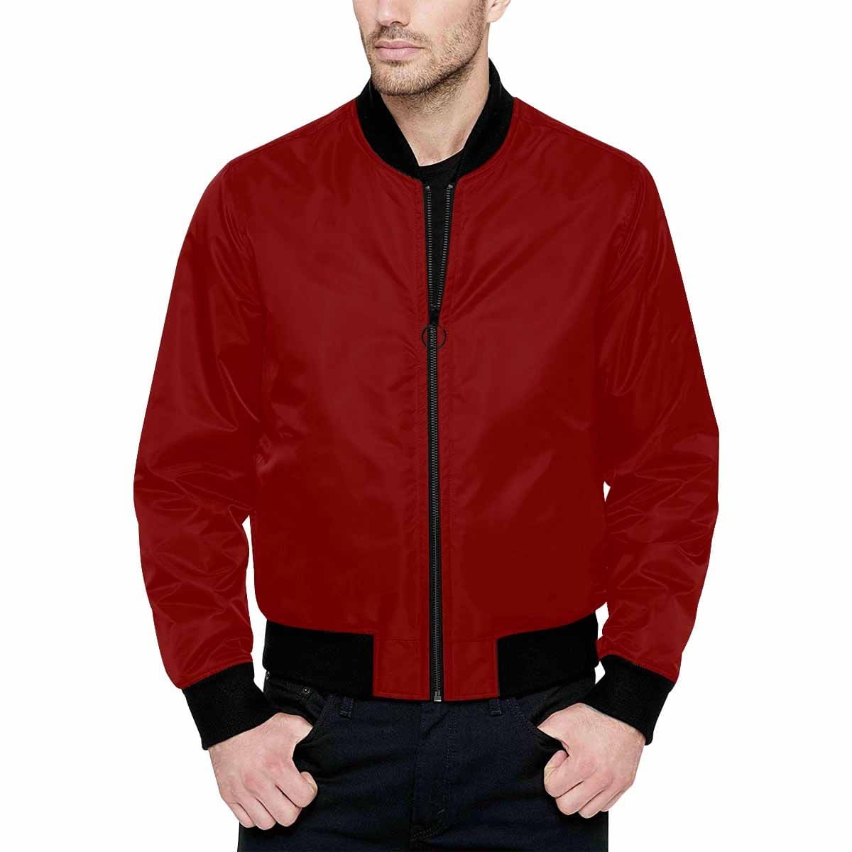 Maroon Red and Black Bomber Jacket