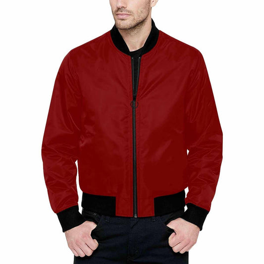 Maroon Red and Black Bomber Jacket