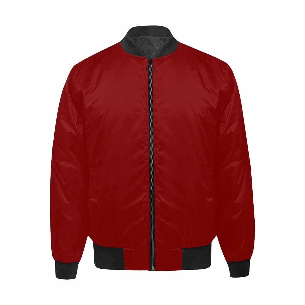 Mens Jacket, Maroon Red and Black Bomber Jacket-2