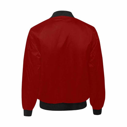 Mens Jacket, Maroon Red and Black Bomber Jacket-3