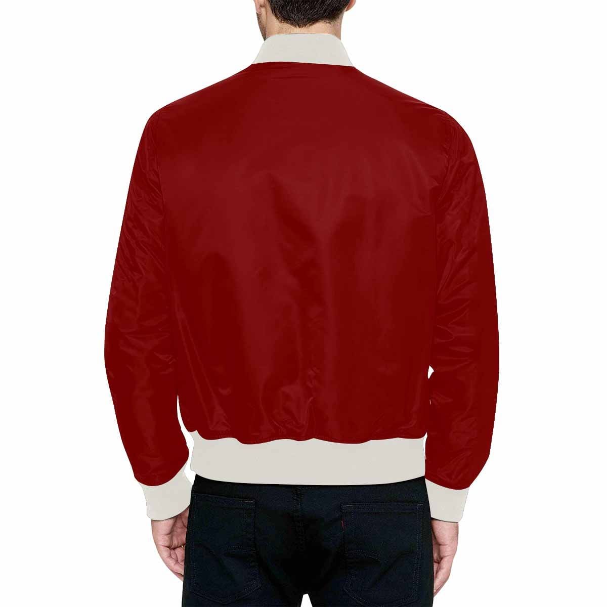 Mens Jacket, Maroon Red Bomber Jacket-1