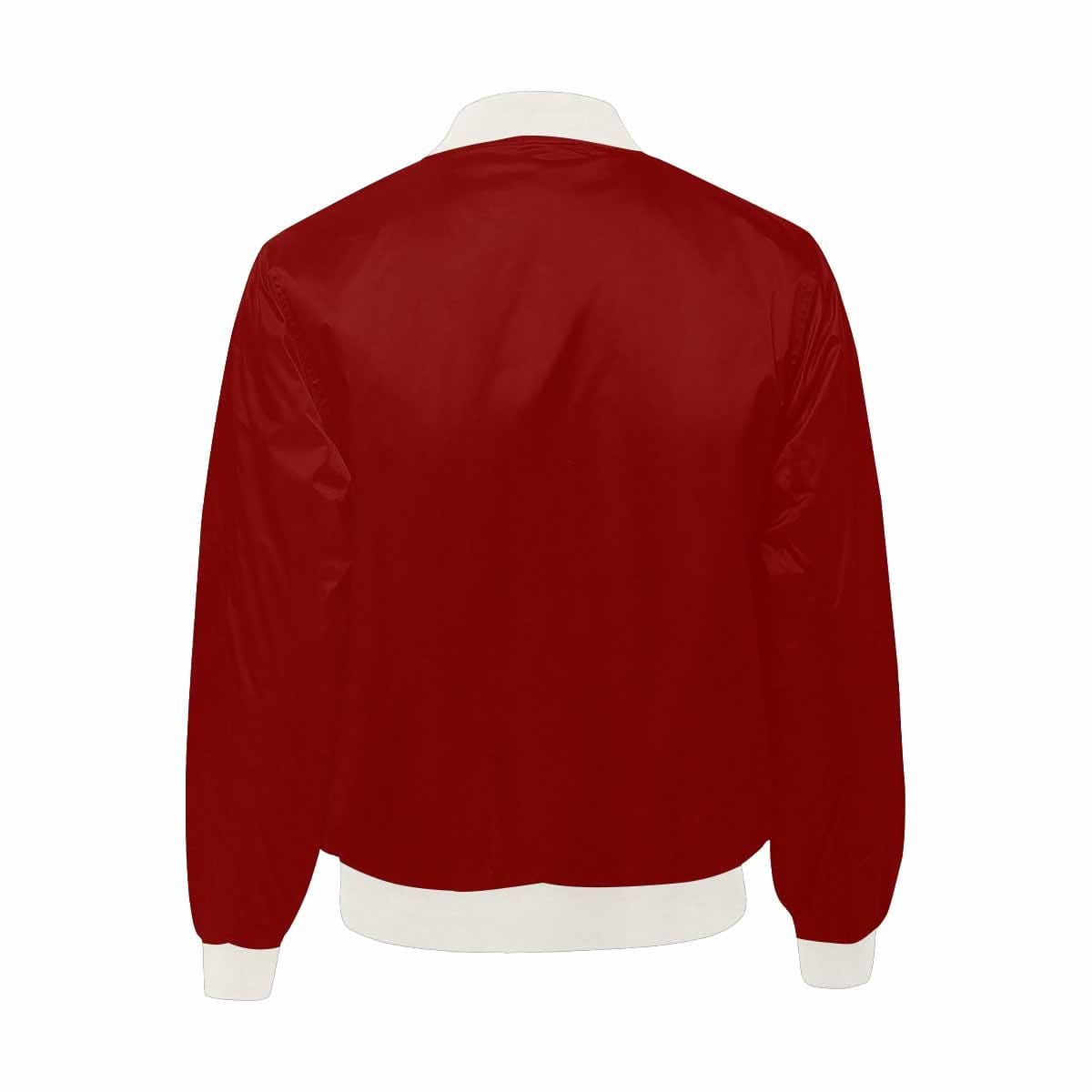 Mens Jacket, Maroon Red Bomber Jacket-3