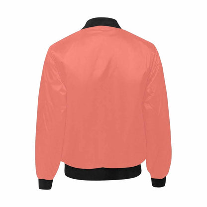 Mens Jacket, Salmon Red and Black Bomber Jacket-3