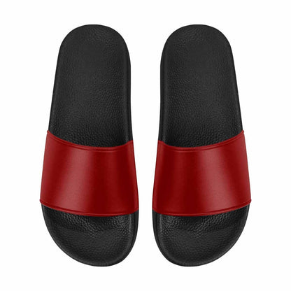 Mens Slide Sandals, Maroon Red Flip Flops-2